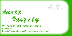 anett vaszily business card